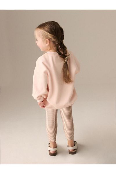 Next Baby Cotton Cream Rabbit Patterned Long Sleeve Bottom Top Set