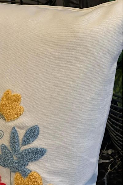 Çeyiz Diyarı Diyar Lüx Husă de pernă din in brodat 45x45 cm