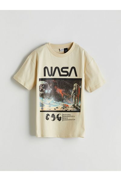 LC Waikiki Αγόρι μπλουζάκι με στάμπα Nasa Crew Neck