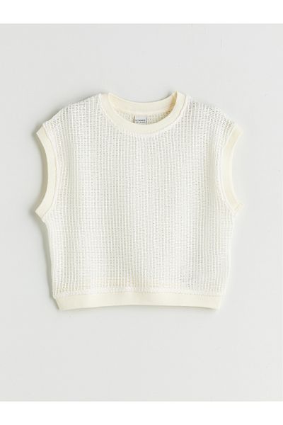 LC Waikiki Crew Neck Mesh Look Girl's Undershirt