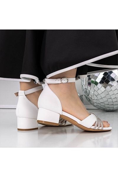 Kalapod Women's white sandals made of organic leather Izara