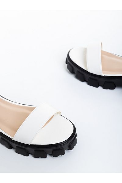 Kalapod Women's white sandals made of eco-leather Elantra