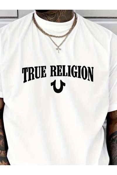 Aymood    Men's True Religion Printed Single Jersey T-Shirt