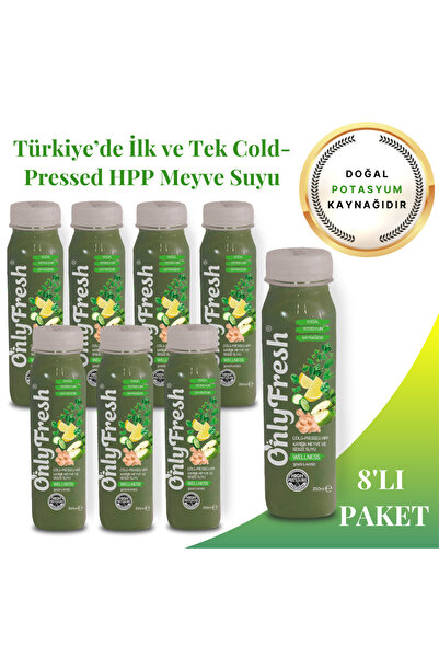 ONLY FRESH Yeşil Elma Salatalık Ispanak Maydanoz Limon Zencefil Taze %100 Saf...