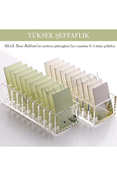 DEKORANLA Şeffaf Pleksi Çok Amaçlı Düzenleyici, Makyaj, Takı ve Kart Saklama ...