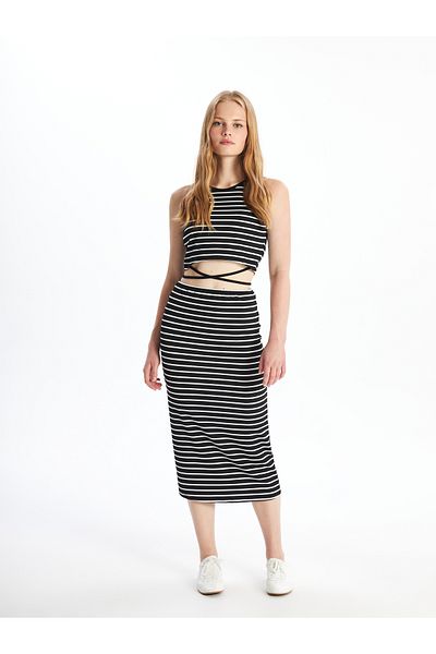 LC Waikiki Slim Fit Striped Women's Skirt