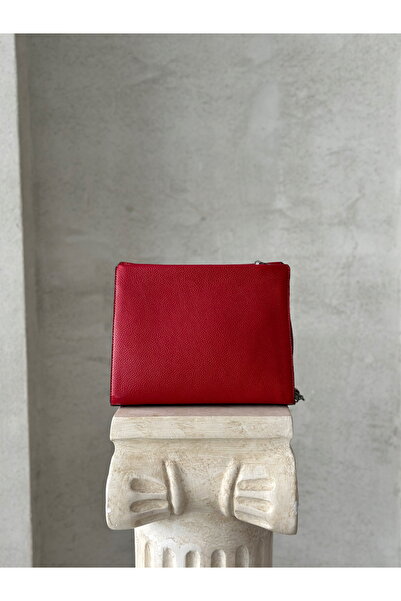 DERKON Arm and Shoulder Bag Genuine Leather Monica Model Red