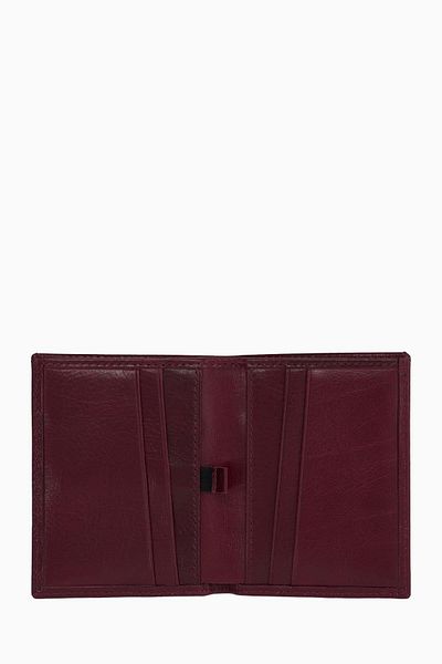 DAMY Genuine Leather Vertical Men's Wallet - Credit Card Holder, Paper Money Compartment Wallet 216 - Claret Red