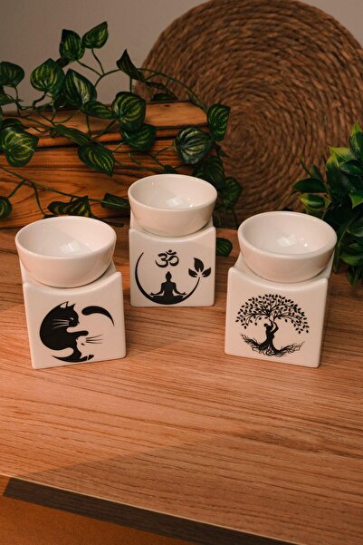 Love Bundles Figürlü Beyaz Tasarım Seramik El Yapımı Buhurdanlık Seti