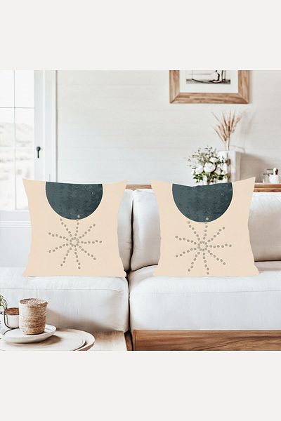on the clouds Bohemian Sun Pattern Combination Hidden Zippered Throw Pillow Cover Sofa Pillow Case Set (2Pcs)