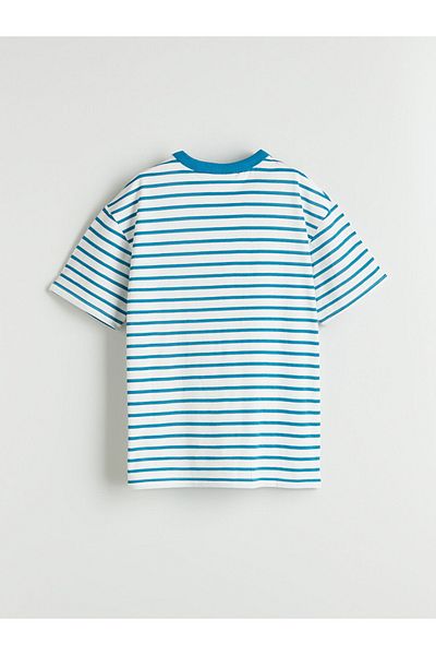 LC Waikiki Comfortable Fit Cotton Combed Fabric Striped Boys T-Shirt