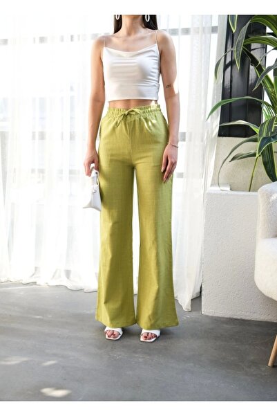 DEAG Linen Trousers with Elastic Waist and Laces