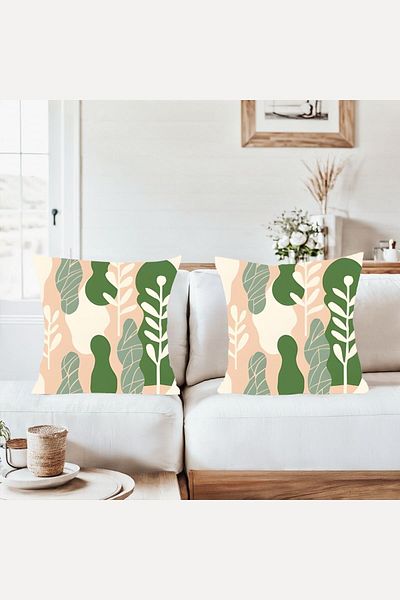 on the clouds Leaf Themed Combination Hidden Zippered Throw Pillow Cover Sofa Pillow Case Set (2Pcs)