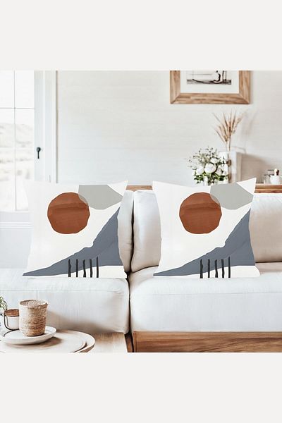 on the clouds Bohemian Abstract Combination Hidden Zippered Throw Pillow Cover Sofa Pillow Case Set (2Pcs)
