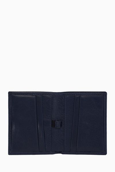 DAMY Genuine Leather Vertical Men's Wallet – Credit Card Holder, Paper Money Compartment Wallet 216 - Navy Blue