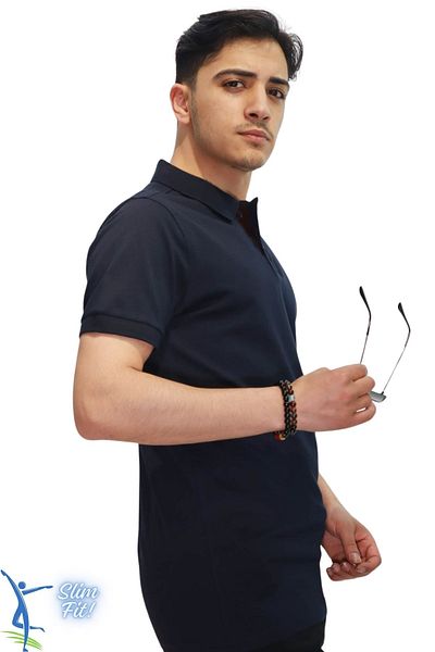sermoda Men's Slim Fit Slim Fit Cotton Soft Texture Breathable Fabric Anti-Curling Collar Khaki Polo Collar T-Shirt