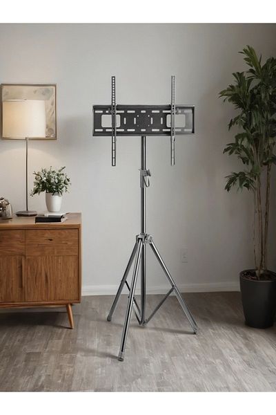 micasa Sturdy Steel and Plastic Tilting TV Mount with Adjustable Portable Tripod Stand