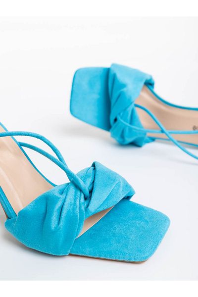 Kalapod Sandale dama albastre deschis din material textil Shadia