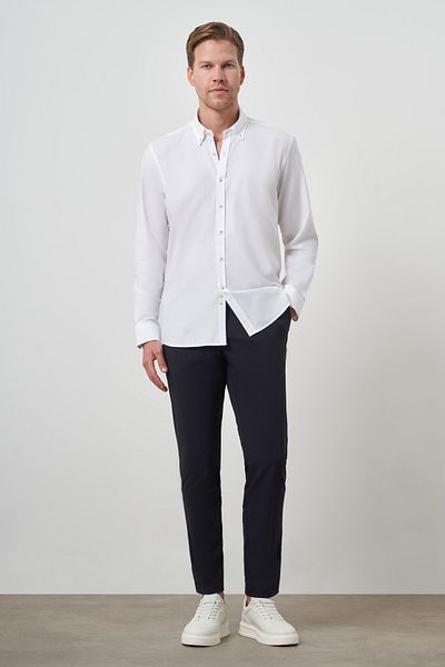 Morven Men's White Cotton Trend Regular Fit Shirt