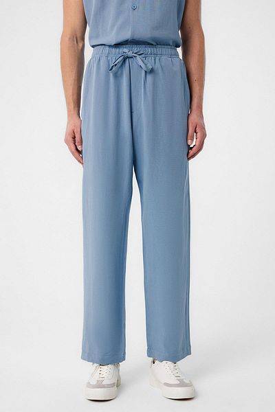 Antioch Blue Linen Blend Jogger Men's Trousers