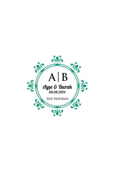 Reysa Tasarım ختم مستطيل متدرج هينا خطوبة زفاف 3x3 سم ملصق مخصص / 50 قطعة ملصق