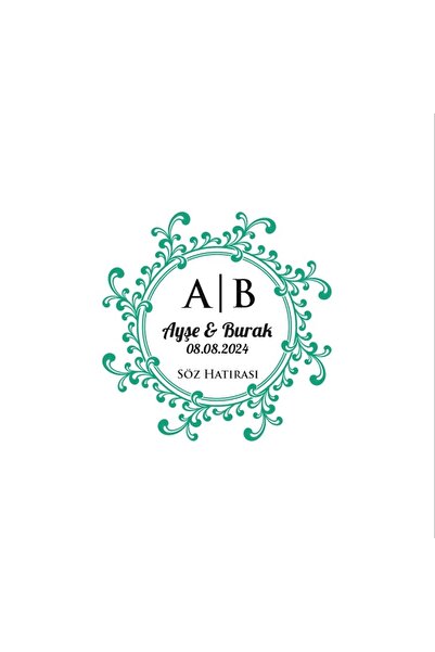 Reysa Tasarım ختم مستطيل مموج على شكل هينا لحفلات الزفاف مقاس 3 × 3 سم ملصق م...