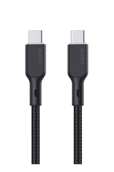 AUKEY كابل USB-C إلى USB-C مضفر من النايلون مع نواة كيفلر 1.8 متر 100 واط أسود