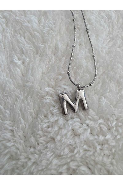 stainless steell Steel m Letter Balloon Necklace