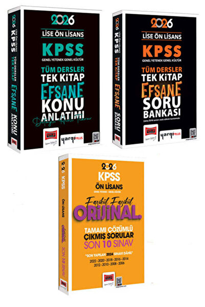 Yargı Yayınları 2026 KPSS Lise Ön Lisans GK-GY Tüm Dersler Konu - Soru - Ön L...