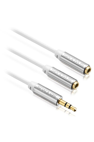 Sentivus Cablu splitter audio de 3,5 mm, tată la 2x mamă, placat cu aur, 1,5 ...
