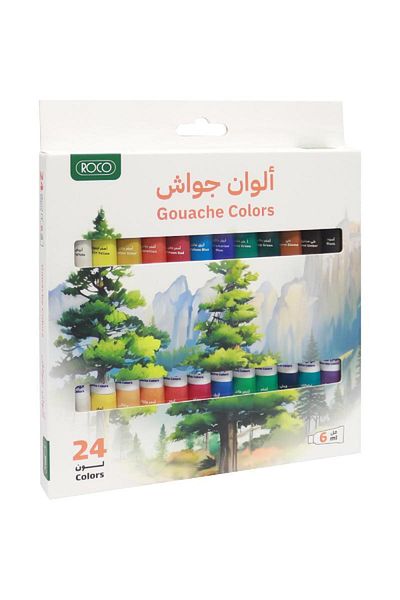 Roco مجموعة ألوان الغواش - ٢٤ لونًا متنوعًا