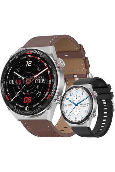 Smart Vibe Smartwatch DT™ WATCH3 MATE, Bluetooth Call, Assistive Touch, AI Assistant, Metallic and Silicon, Black