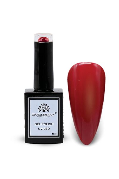global fashion Crimson Cascade UV/LED Gel Polish Set – 6 Red Soak-Off Shades, 15 ml Glossy, Salon Nail Kit