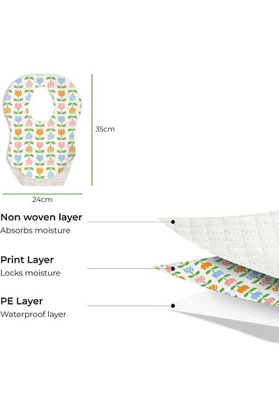 Moon The Moon Brand Disposable Waterproof Bibs crumbs catcher for Baby/Infant UltraAbsorbent Soft LeakPro