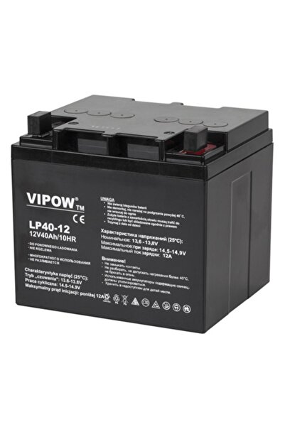 Vipow VRLA AGM Стационарен акумулатор 12V 40Ah