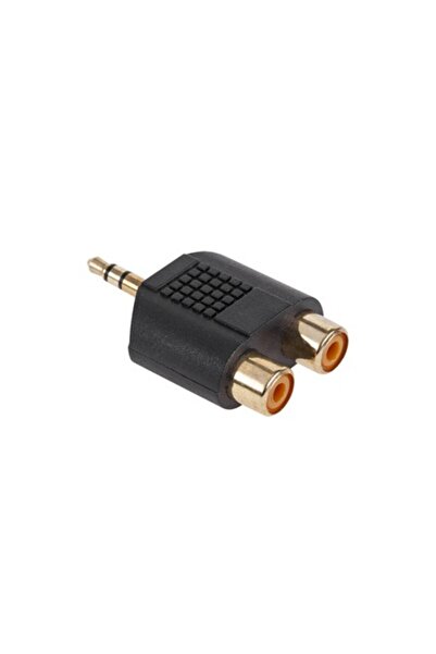 Lechpol Adaptor audio placat cu aur, de la mufă stereo tată de 3,5 mm la 2 mu...
