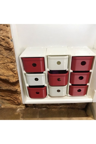 DEKORANLA Kırmızı renkli şık ve kaliteli düzenleyici ürün, organize ve esteti...