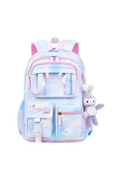 huitich Kids Blue and Pink School Backpack