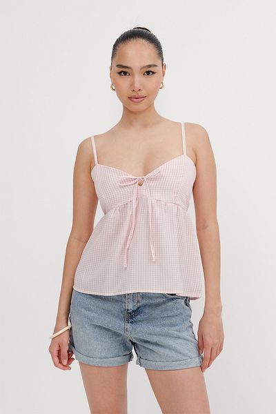 Addax Μπλούζα με λουράκι με σχέδιο Gingham A17277-A11