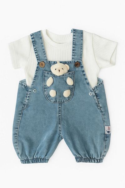 alfapazar Zolo Kids Summer White Jeans Baby Boy Double Set Slopet