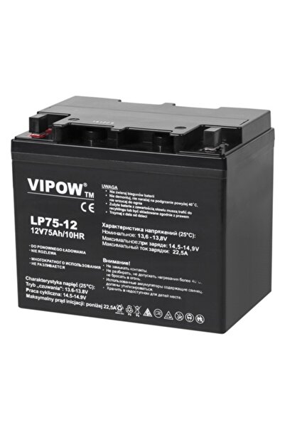 Vipow Acumulator staționar 12V 75Ah AGM VRLA pentru utilizare în standby și c...