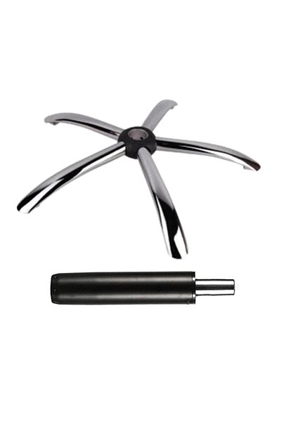 Depox Set bază pentru scaun directorial, 60 cm și cilindru cu piston, gaz, pentru scaune de birou, negru, 35 cm