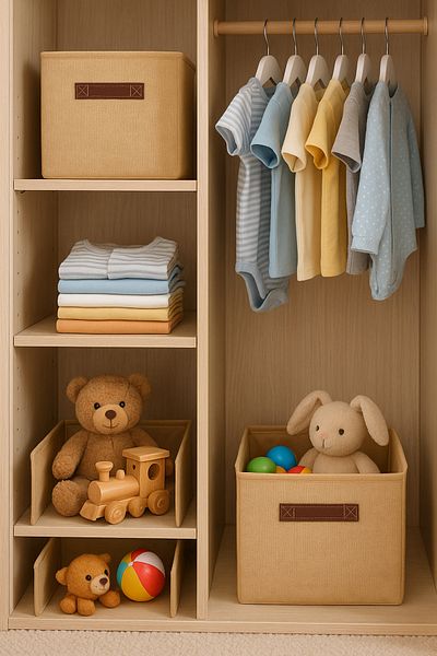 ON-ARS TEKSTİL 2 Pcs Jute Lidless Closet Inside Laundry Toy Organizer Folding Storage Box 30X30X30