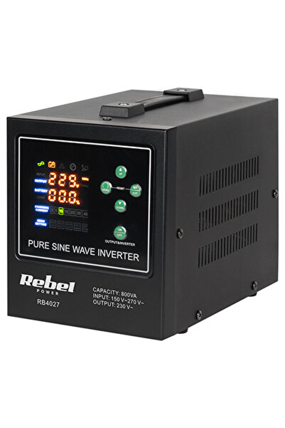 Rebel Инвертор с чиста синусоида 800VA 500W 12V за системи за централно отопл...