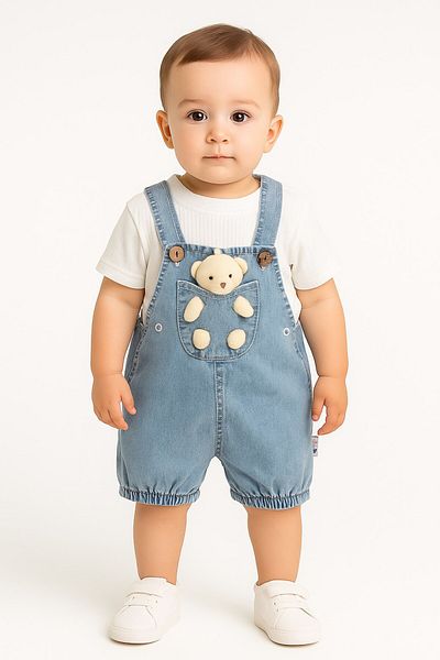 alfapazar Zolo Kids Summer White Jeans Baby Boy Double Set Slopet