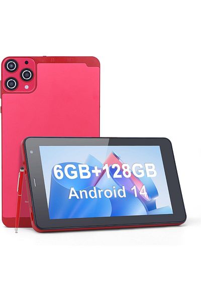 CIDEA جهاز لوحي C idea 5G LTE مع فتحة بطاقة SIM، 7 بوصة، نظام تشغيل Android 12، ذاكرة وصول عشوائي (RAM) سعة 6 جيجابايت، ذاكرة قراءة فقط (ROM) سعة 128 جيجابايت، قابل للتوسيع إلى