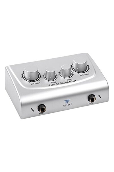 AZUSA Mixer Karaoke Profesional cu Două Intrări pentru Microfon și Suport Aud...