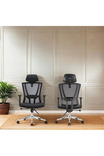 DEC47 Office chair with mesh back and comfortable headrest