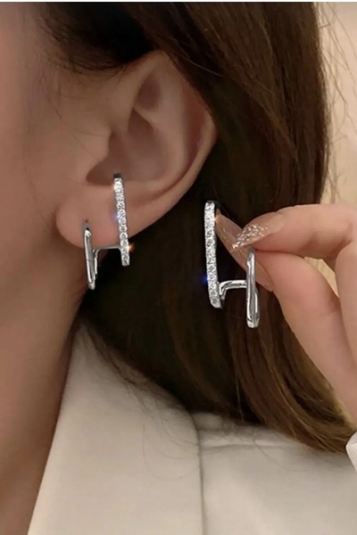 C&E Design Kadın Gold Tasarım Küpe Seti