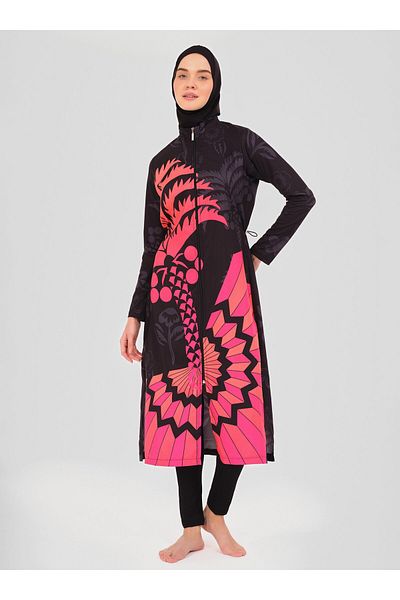 ALFASA Lotus Long Hijab Μαγιό - Φούξια -